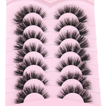 Mink Lashes Full Volume False Eyelashes 18mm Dramatic Faux Mink Eyelashes Natural Look Cat Eye Volume Eye Lashes Multipack by Focipeysa