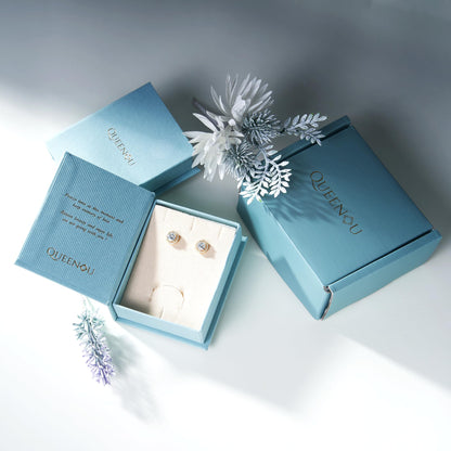 Moissanite Stud Earrings, VVSI Quality D Color Round Cut, Lab Created 925 Sterling Silver with 18K White Gold Plated, Double Halo Design – Idea Gift for Women Men