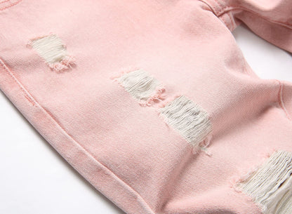 Boy's Skinny Fit Comfy Jeans Ripped Destroyed Distressed Stylish Slim Washed Denim Jeans Pants