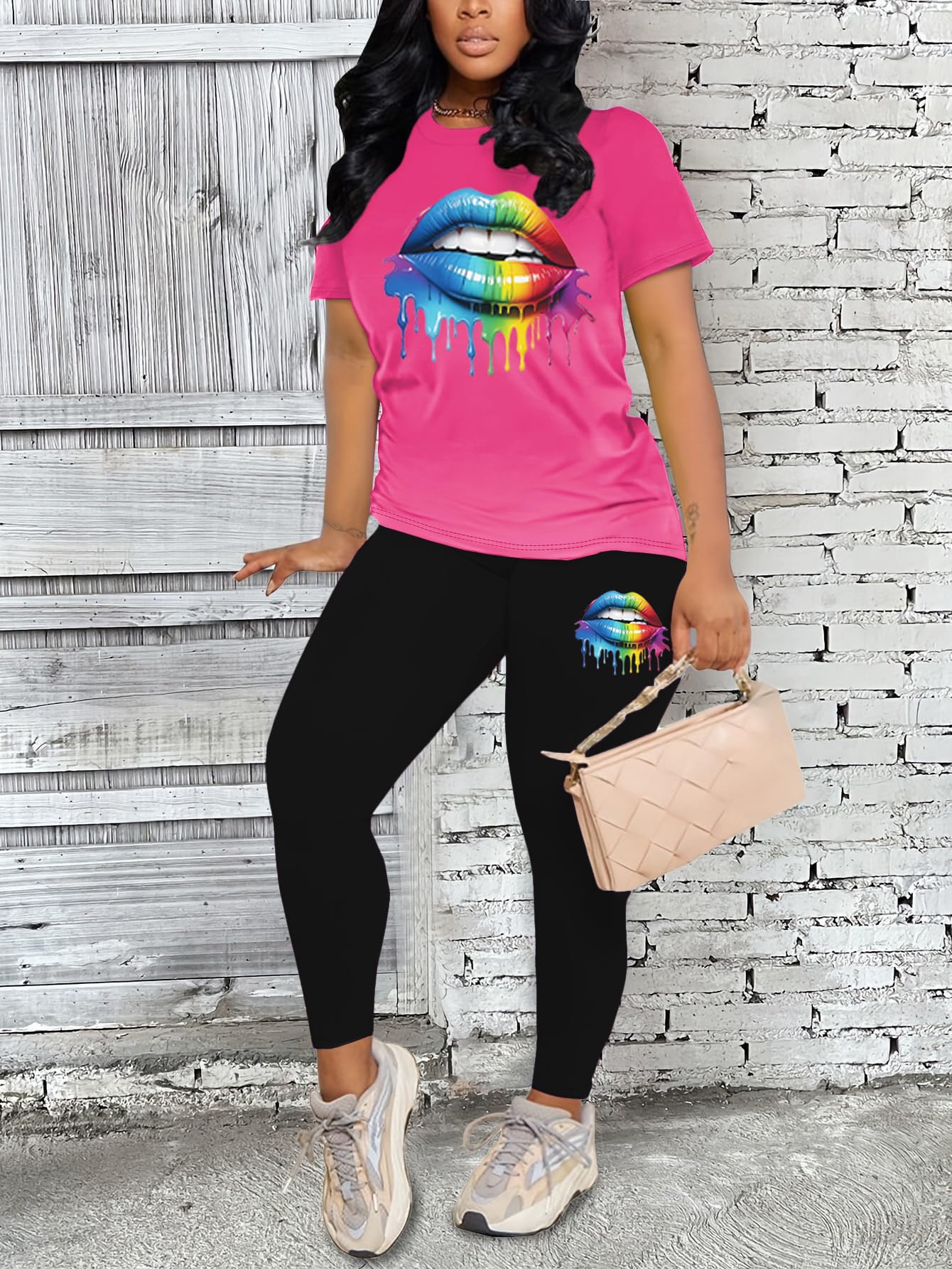 Nimsruc Women 2 Piece Outfits Summer Lounge Set Matching Jogger Sets Short Sleeve Tracksuit Loungewear Sweatsuits