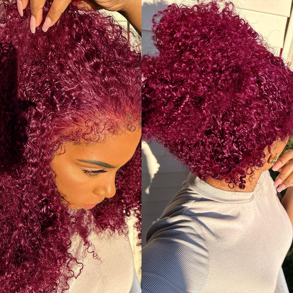 250 Density Curly Lace Front Wigs Human Hair Pre Plucked Hairline Glueless Wig 13x6 HD Lace Frontal Wigs for Women Ginger Orange Colored Ombre Wig Brazilian Virgin Hair 24 Inch