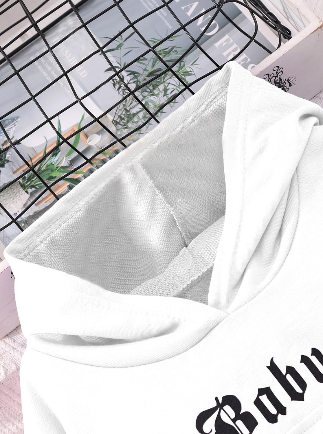 Hilinker Girls Graphic 3 Piece Outfits Workout Crop Hoodie Ribbed Tank and Sweatpants Set