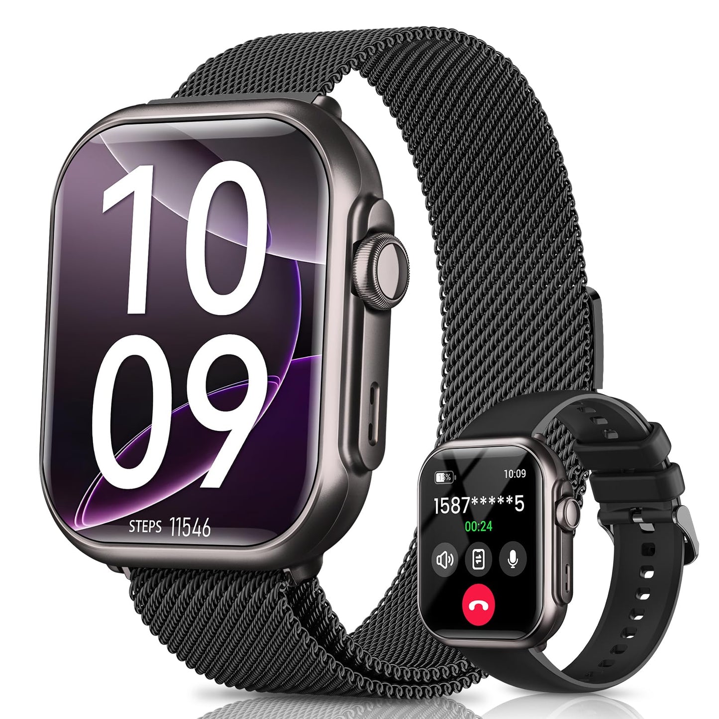 Smart Watch for Women for iPhone&Android: 100 Day+Battery Life, Smart watch(Answer/Make Calls) with 24/7 SpO2 Sleep Heart Rate Monitor,5ATM Waterproof,Fitness Tracker with 120+ Sport,Reloj Inteligente