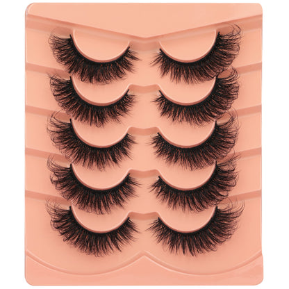 Mink Lashes Fluff False Eyelashes 20-22mm Dramatic Full Wispy Eye Lashes 8D Volume Curly Fake Eyelashes 7 Pairs Faux Mink Lashes Multipack by TOOCHUNAG