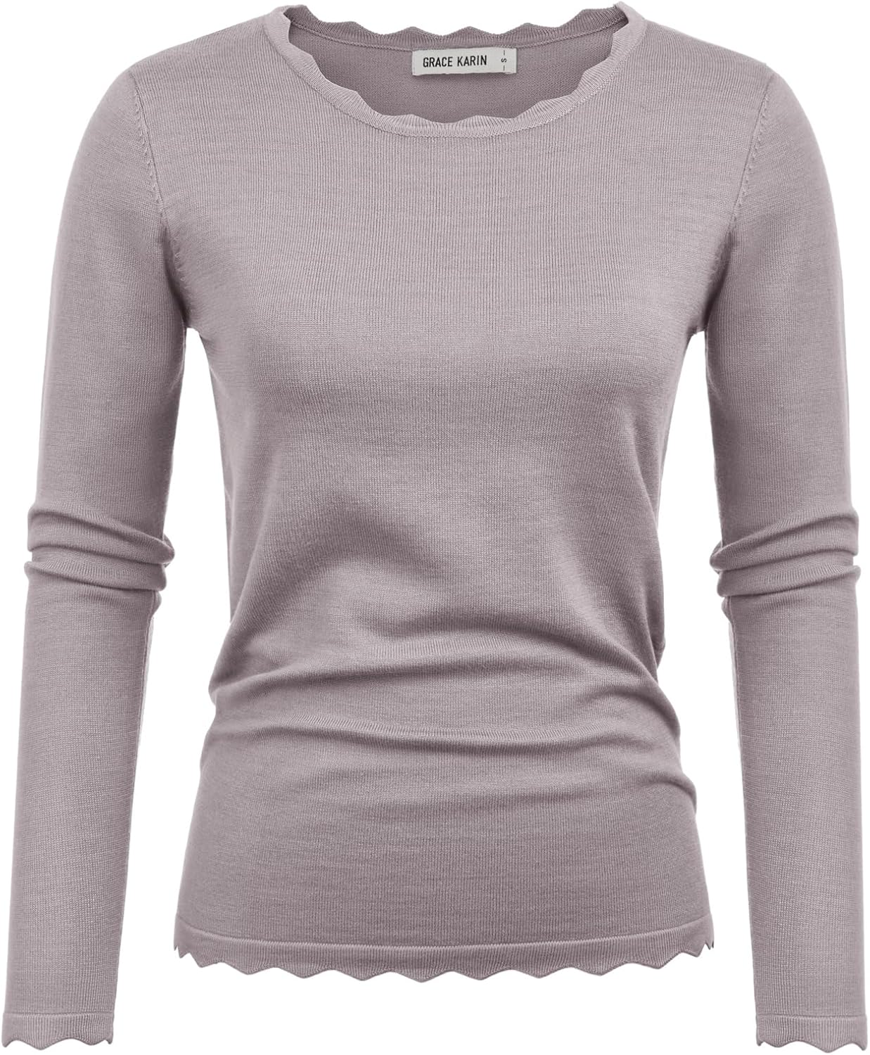 GRACE KARIN Women's High Stretchy Long Sleeve Pullover Sweater Blouse Top