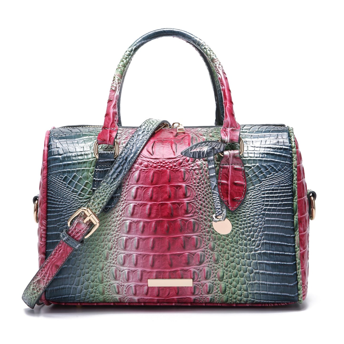 Top-Handle Crocodile Purses For Women Crossbody Leather Bags Trendy Large Capacity Tote with Shoulder Strap
