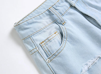 Boy's Skinny Fit Comfy Jeans Ripped Destroyed Distressed Stylish Slim Washed Denim Jeans Pants