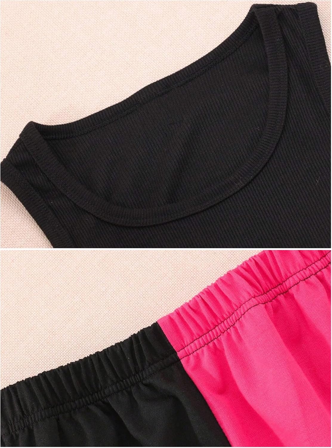 Hilinker Girls Graphic 3 Piece Outfits Workout Crop Hoodie Ribbed Tank and Sweatpants Set