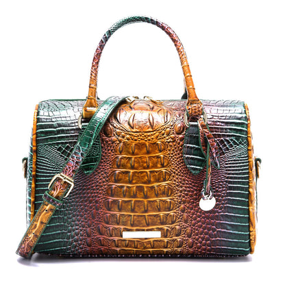 Top-Handle Crocodile Purses For Women Crossbody Leather Bags Trendy Large Capacity Tote with Shoulder Strap