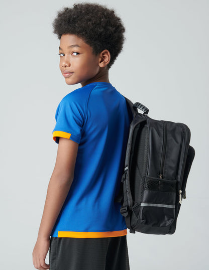 5 Pack Boys Athletic Shirts, Youth Activewear Dry Fit Tshirts for Kids, Short Sleeve Tees, Bulk Athletic Performance Clothing