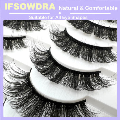 Mink Lashes Fluffy Big Dramatic Thick False Eyelashes, Soft 20mm Volume 3D Faux Mink, 20 Pairs Eyelashes Pack, 25mm Full Strip Lashes That Look Like Extensions