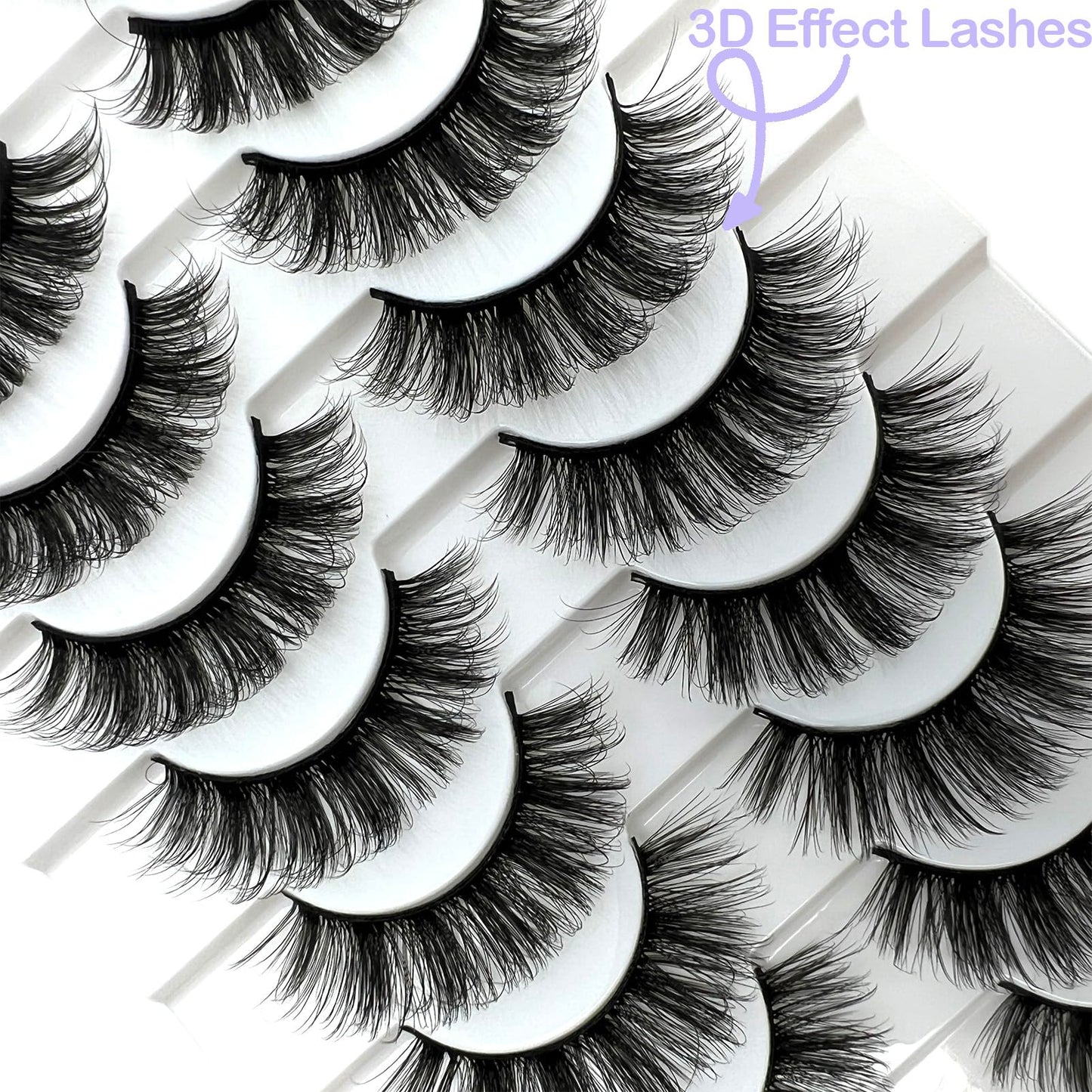 Mink Lashes Fluffy Big Dramatic Thick False Eyelashes, Soft 20mm Volume 3D Faux Mink, 20 Pairs Eyelashes Pack, 25mm Full Strip Lashes That Look Like Extensions