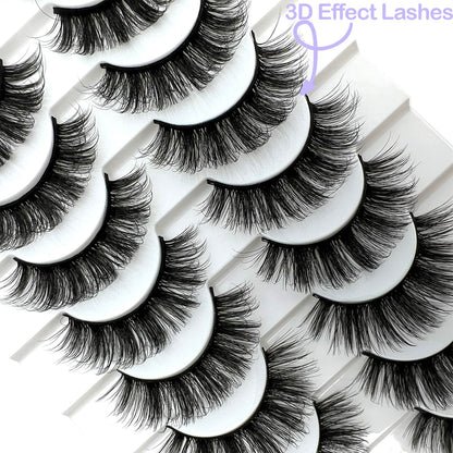 Mink Lashes Fluffy Big Dramatic Thick False Eyelashes, Soft 20mm Volume 3D Faux Mink, 20 Pairs Eyelashes Pack, 25mm Full Strip Lashes That Look Like Extensions