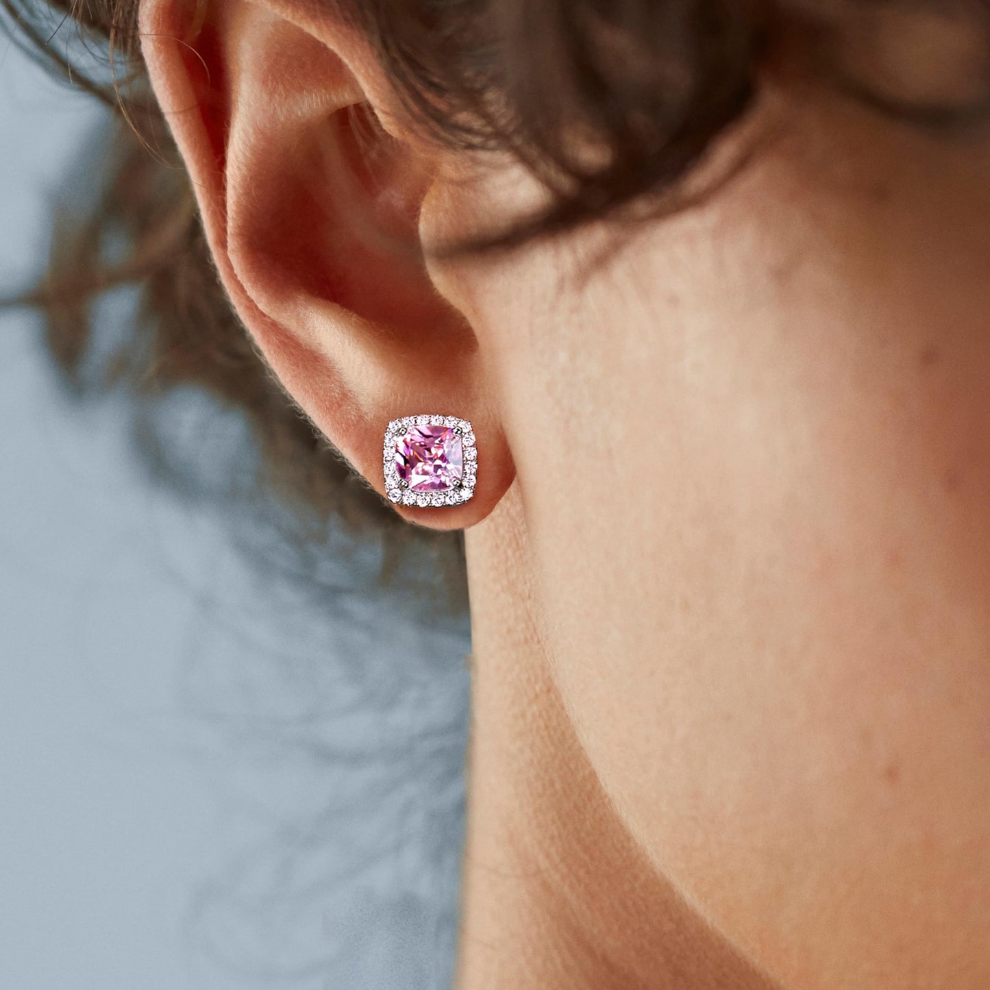 MILACOLATO Cubic Zirconia Stud Earrings for Women Men | 18K Gold Plated Hypoallergenic Sterling Silver Post Earrings | Big Brilliant Simulated Diamond CZ Halo Stud Earrings for Sensitive Ears