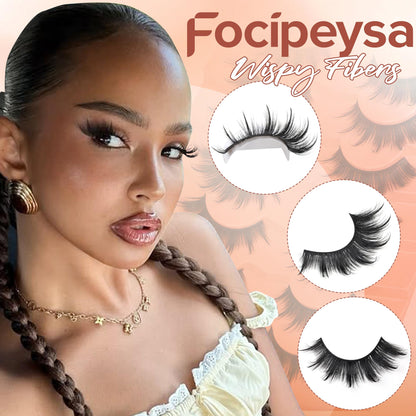 Mink Lashes Full Volume False Eyelashes 18mm Dramatic Faux Mink Eyelashes Natural Look Cat Eye Volume Eye Lashes Multipack by Focipeysa