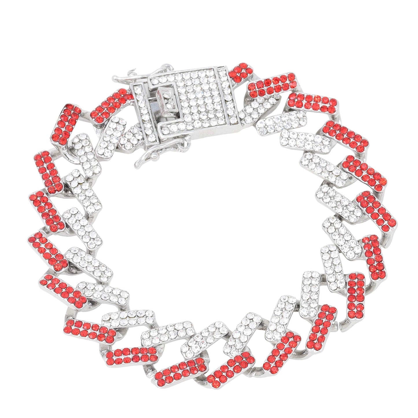 Charles Raymond Bling-ed Out Silver Round Luxury Mens Watch w/Bling-ed Out Bracelet - L0504B