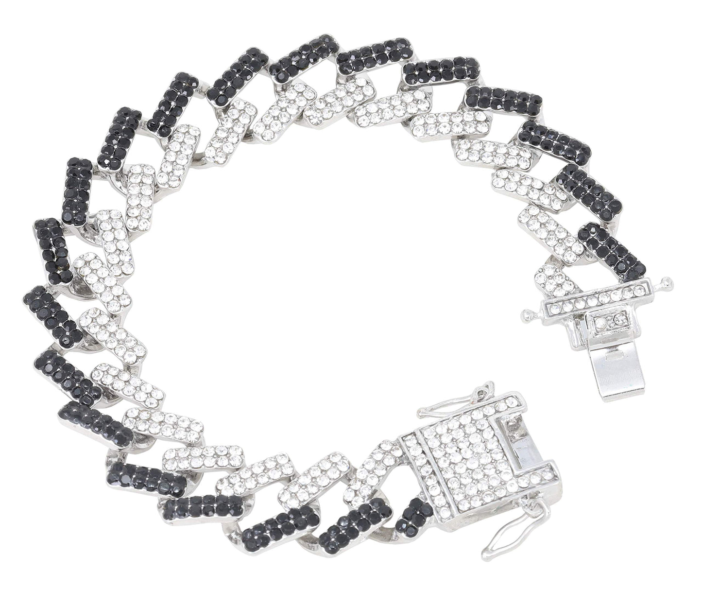 Charles Raymond Bling-ed Out Silver Round Luxury Mens Watch w/Bling-ed Out Bracelet - L0504B