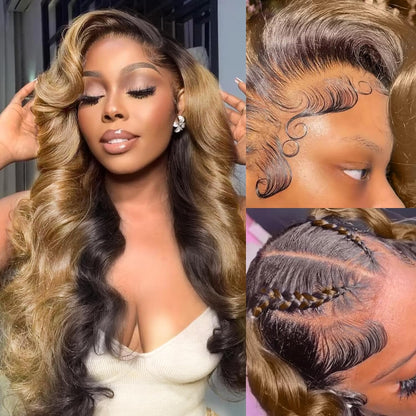 MEGOOD 200% Density Reddish Brown Deep Wave Lace Front Wigs Human Hair 13x4 HD Transparent Curly Human Hair Wig Pre Plucked 13X4 Ginger Wig Human Hair Glueless Colored Wigs With Baby Hair 18inch