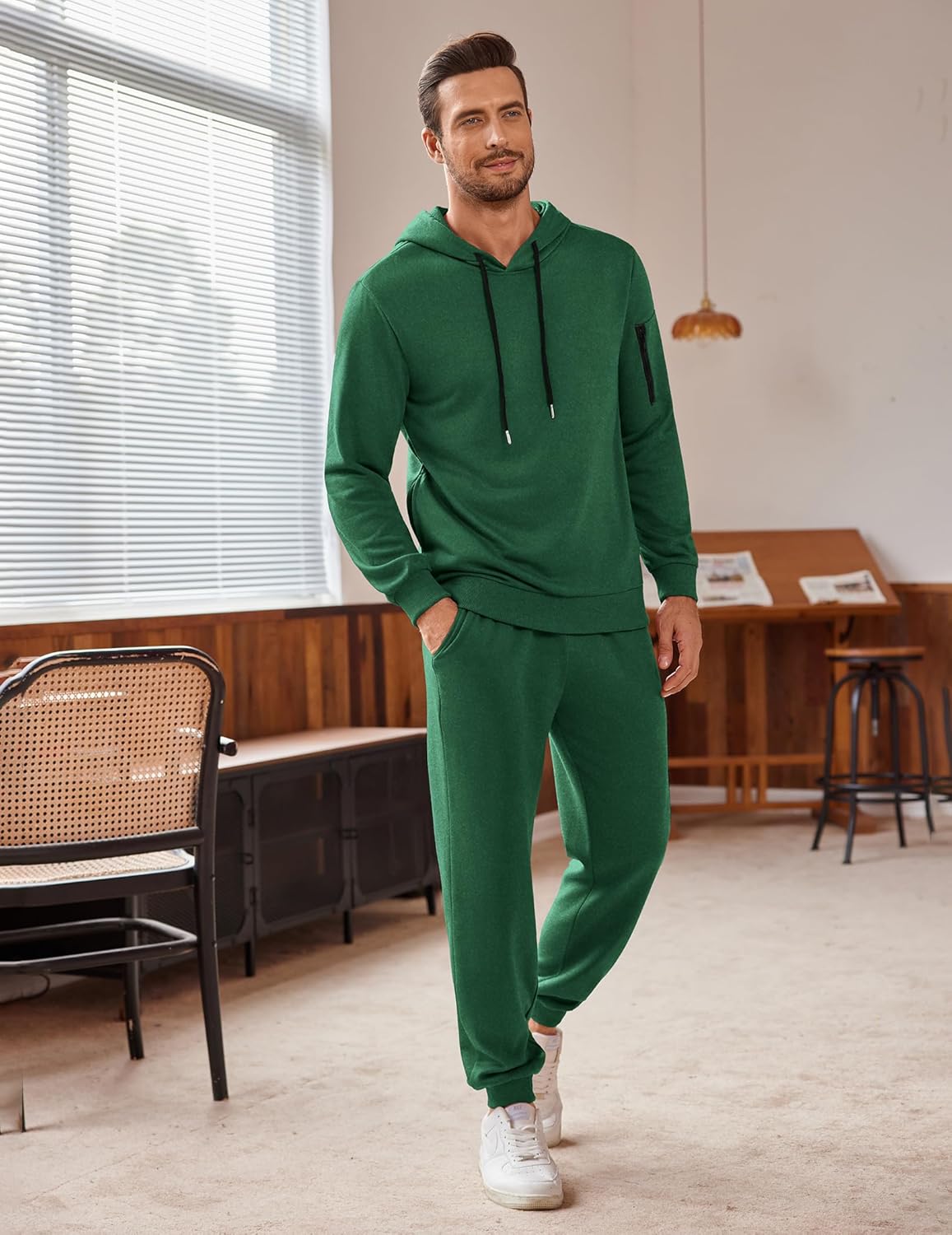 COOFANDY Men's Tracksuit 2 Piece Hooded Athletic Sweatsuits Casual Running Jogging Sport Suit Sets