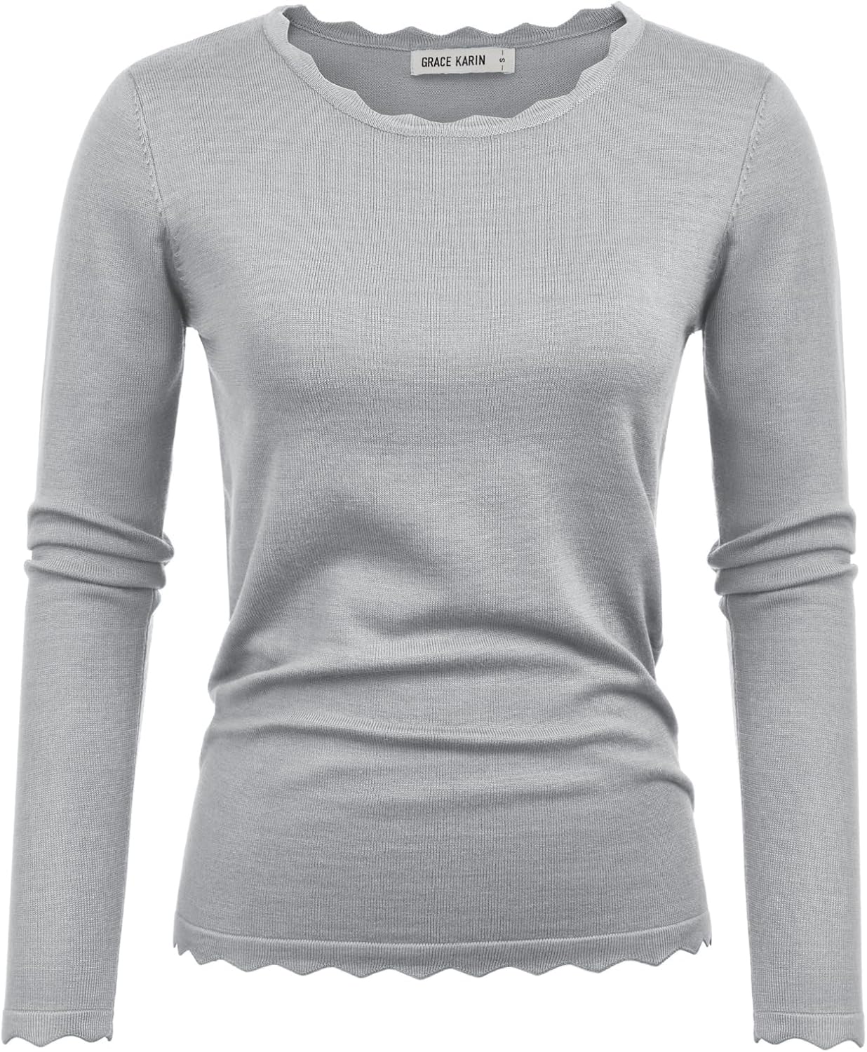 GRACE KARIN Women's High Stretchy Long Sleeve Pullover Sweater Blouse Top