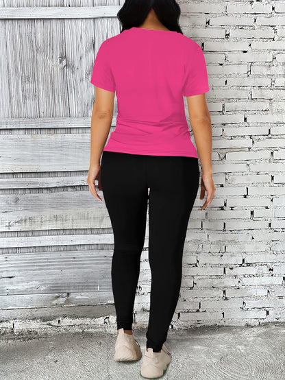 Nimsruc Women 2 Piece Outfits Summer Lounge Set Matching Jogger Sets Short Sleeve Tracksuit Loungewear Sweatsuits