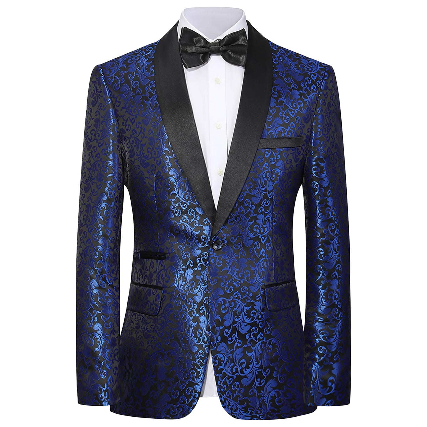 Men's Floral Dinner Party Prom Wedding Stylish Tuxedo Suits for Men One Button Dinner Jacket Pants Set