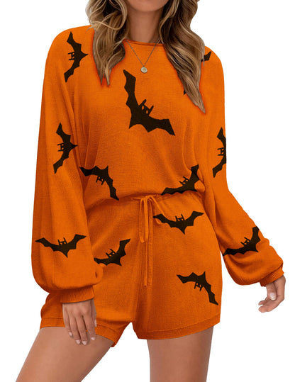 Ekouaer Knit Pajamas Set for Women Lounge Wear Sets Long Sleeve Sweatsuit Matching 2 Piece Outfits Casual Sweater Sets S-XXL