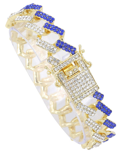 Charles Raymond Bling-ed Out Silver Round Luxury Mens Watch w/Bling-ed Out Bracelet - L0504B