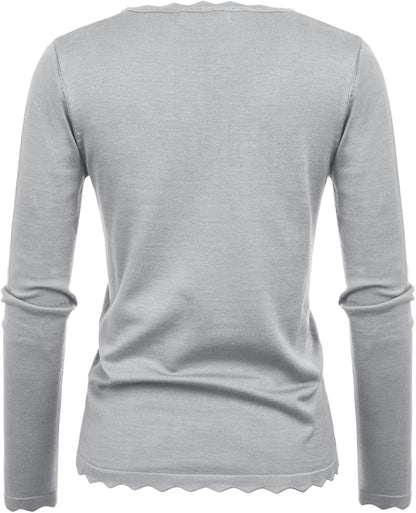 GRACE KARIN Women's High Stretchy Long Sleeve Pullover Sweater Blouse Top