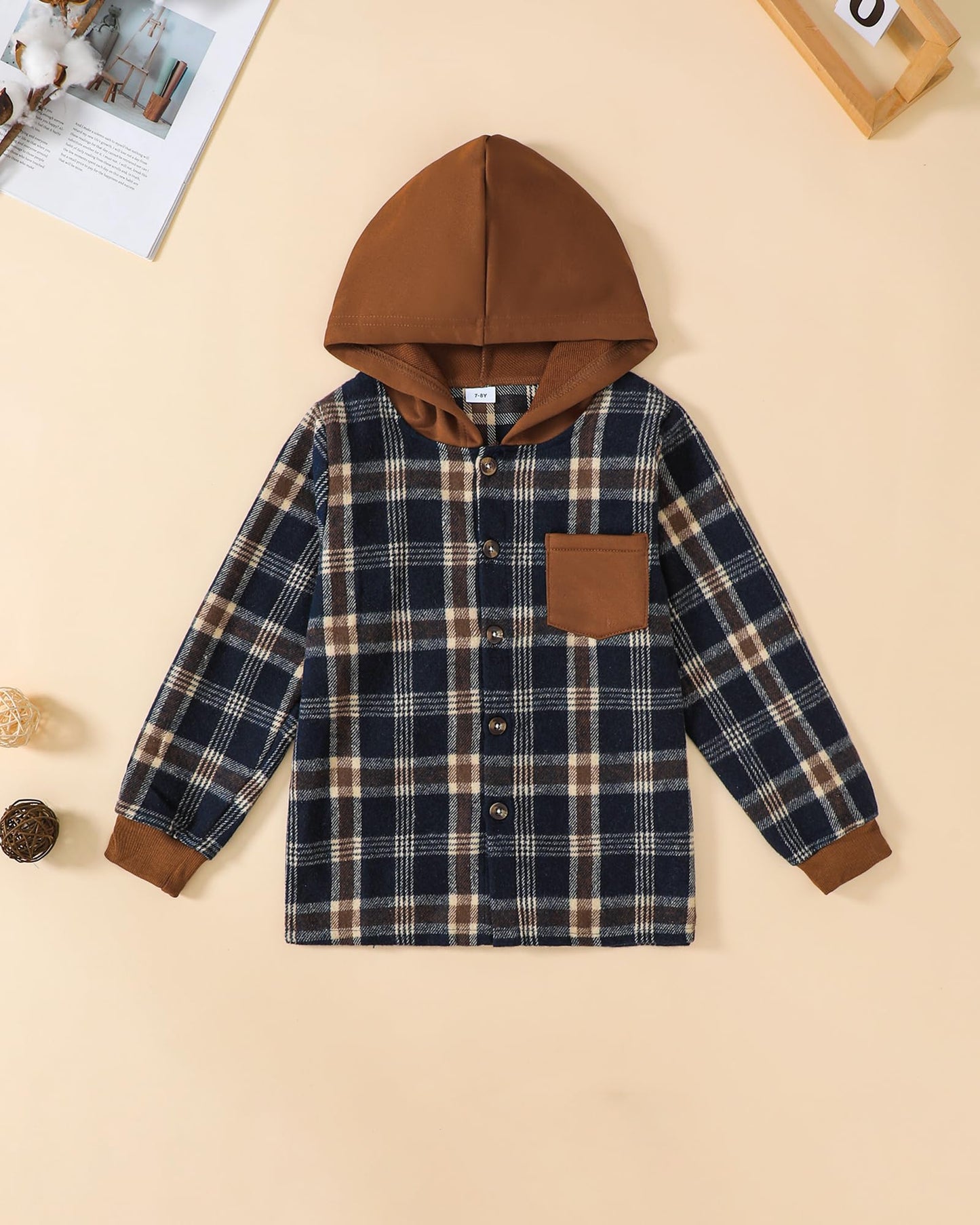 Boys Clothes Fall Winter Outfits, Toddler Boy Sweatsuit Plaid Hoodie Pants Clothing Set For Kids Boys Size 5-12 Years