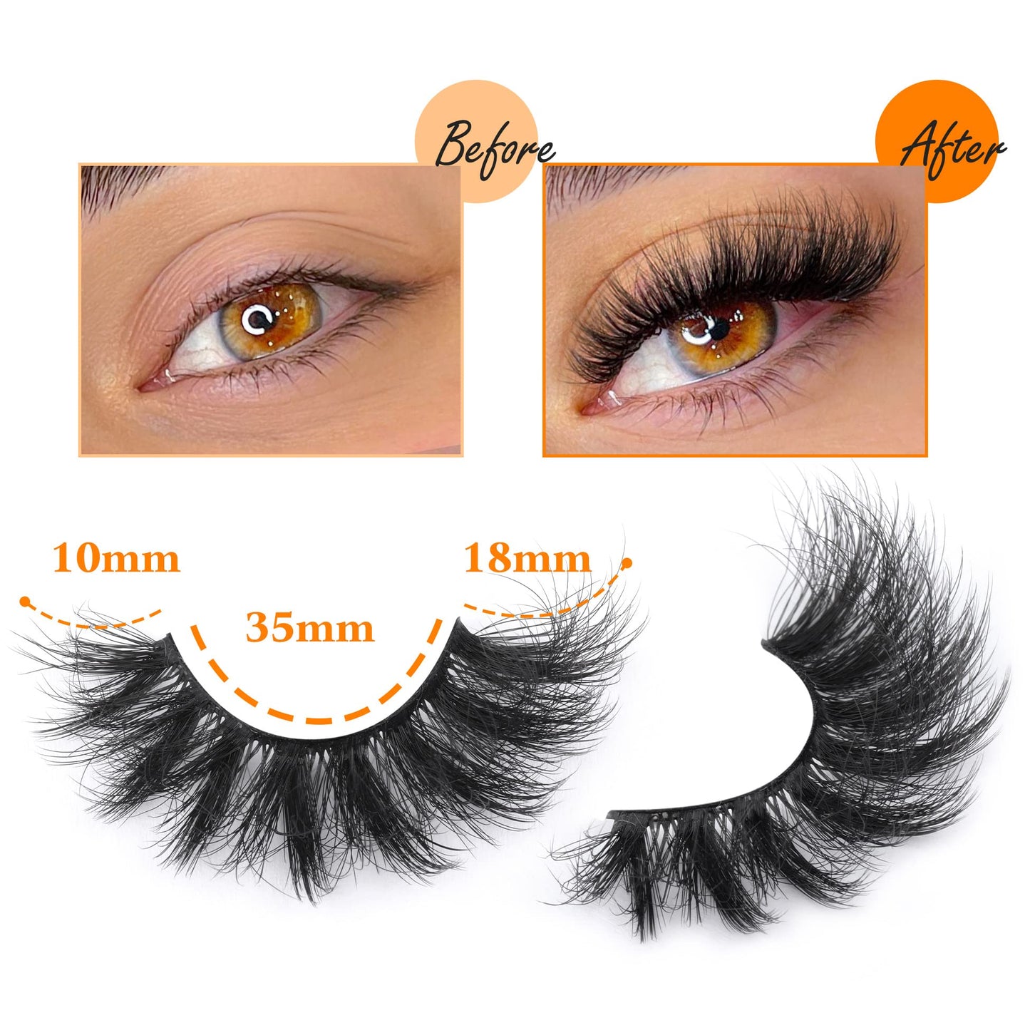 Mink Lashes Fluff False Eyelashes 20-22mm Dramatic Full Wispy Eye Lashes 8D Volume Curly Fake Eyelashes 7 Pairs Faux Mink Lashes Multipack by TOOCHUNAG