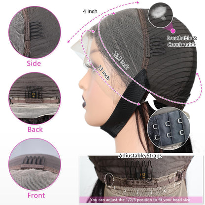 613 13x6 Lace Front Wig Human Hair 30 Inch Body Wave Blonde Wig, 200% Density Pre Plucked Blonde HD Lace Frontal Wig for Black Women