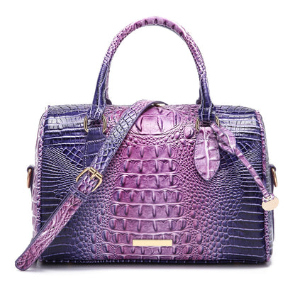Top-Handle Crocodile Purses For Women Crossbody Leather Bags Trendy Large Capacity Tote with Shoulder Strap
