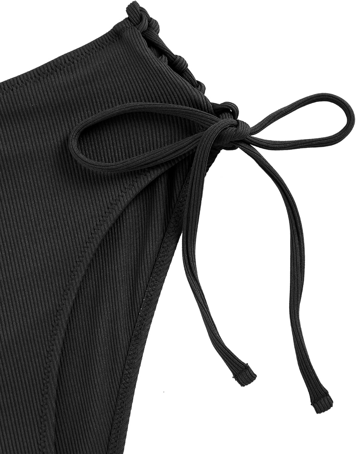 ZAFUL Women V Neck Bikini Set Ruched Tie Front High Waisted Floral Print Ribbed 2 Piece Bathing Suit Swimsuits