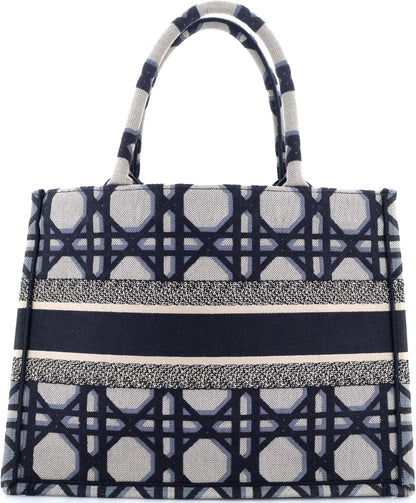 Christian Dior, Pre-Loved Book Tote Macrocannage Canvas Medium, Blue