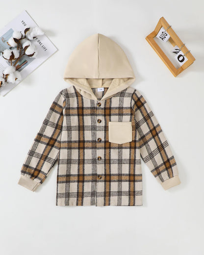 Boys Clothes Fall Winter Outfits, Toddler Boy Sweatsuit Plaid Hoodie Pants Clothing Set For Kids Boys Size 5-12 Years