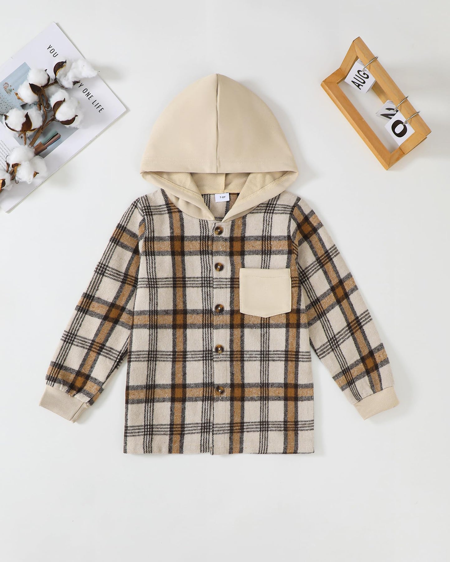 Boys Clothes Fall Winter Outfits, Toddler Boy Sweatsuit Plaid Hoodie Pants Clothing Set For Kids Boys Size 5-12 Years