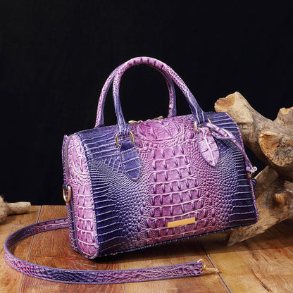 Top-Handle Crocodile Purses For Women Crossbody Leather Bags Trendy Large Capacity Tote with Shoulder Strap