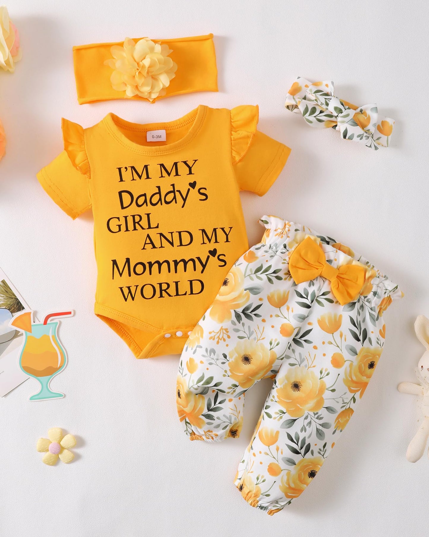 SUNNY PIGGY Newborn Infant Baby Girl Clothes Ruffle Romper Toddler Girl Floral Cotton Pant Sets Girls Clothing Outfit