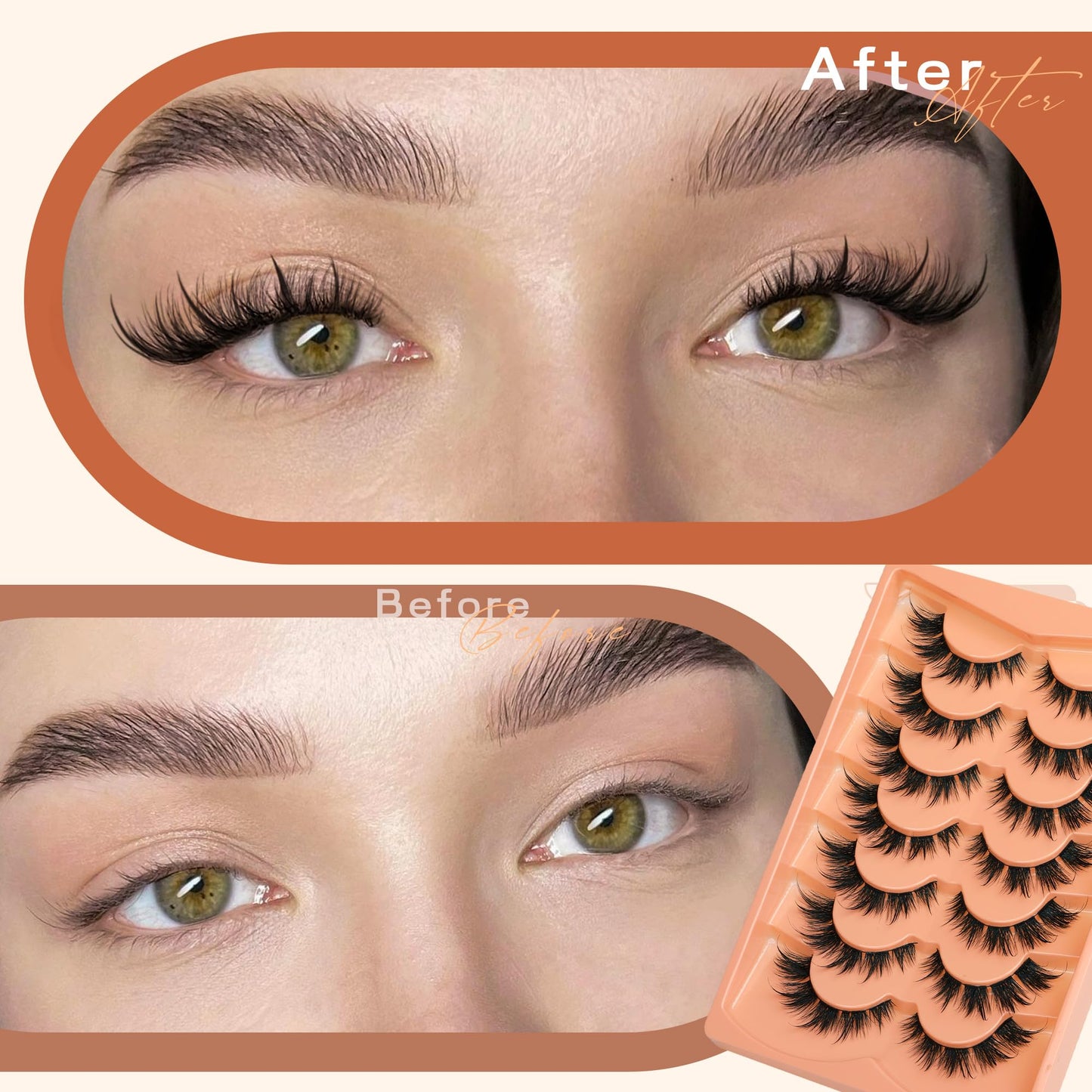 Mink Lashes Full Volume False Eyelashes 18mm Dramatic Faux Mink Eyelashes Natural Look Cat Eye Volume Eye Lashes Multipack by Focipeysa