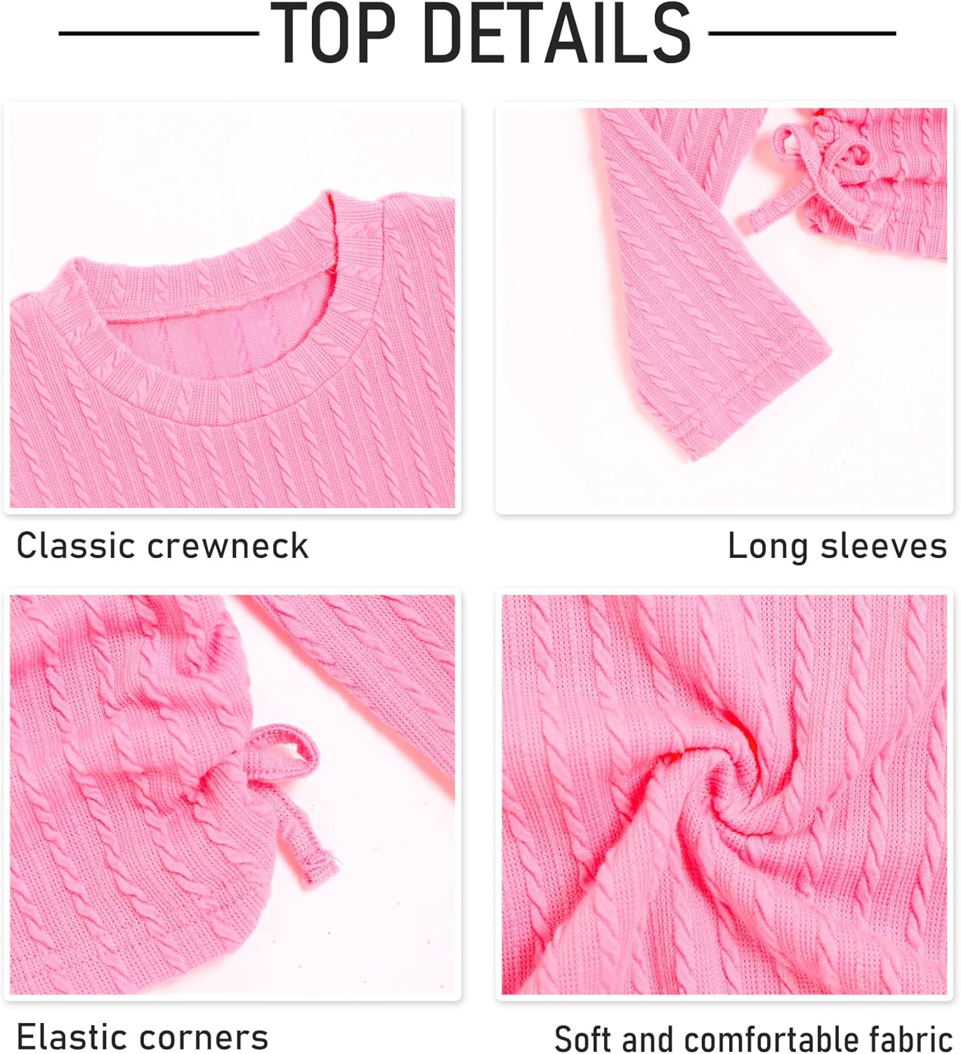 Girls' Clothing Sets Ribbed Knit Crewneck T-Shirt & Camo Print Elastic Waist Pants Girls Clothes Size 6-16Y