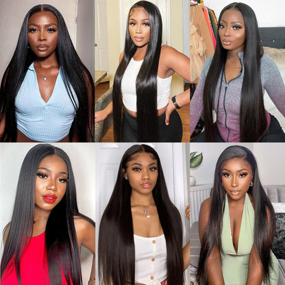 Straight Bundles Human Hair 10A Human Hair 3 Bundles Straight Hair 22 24 26 Inch Brazilian Virgin Deals Human Hair Extensions Natural Color