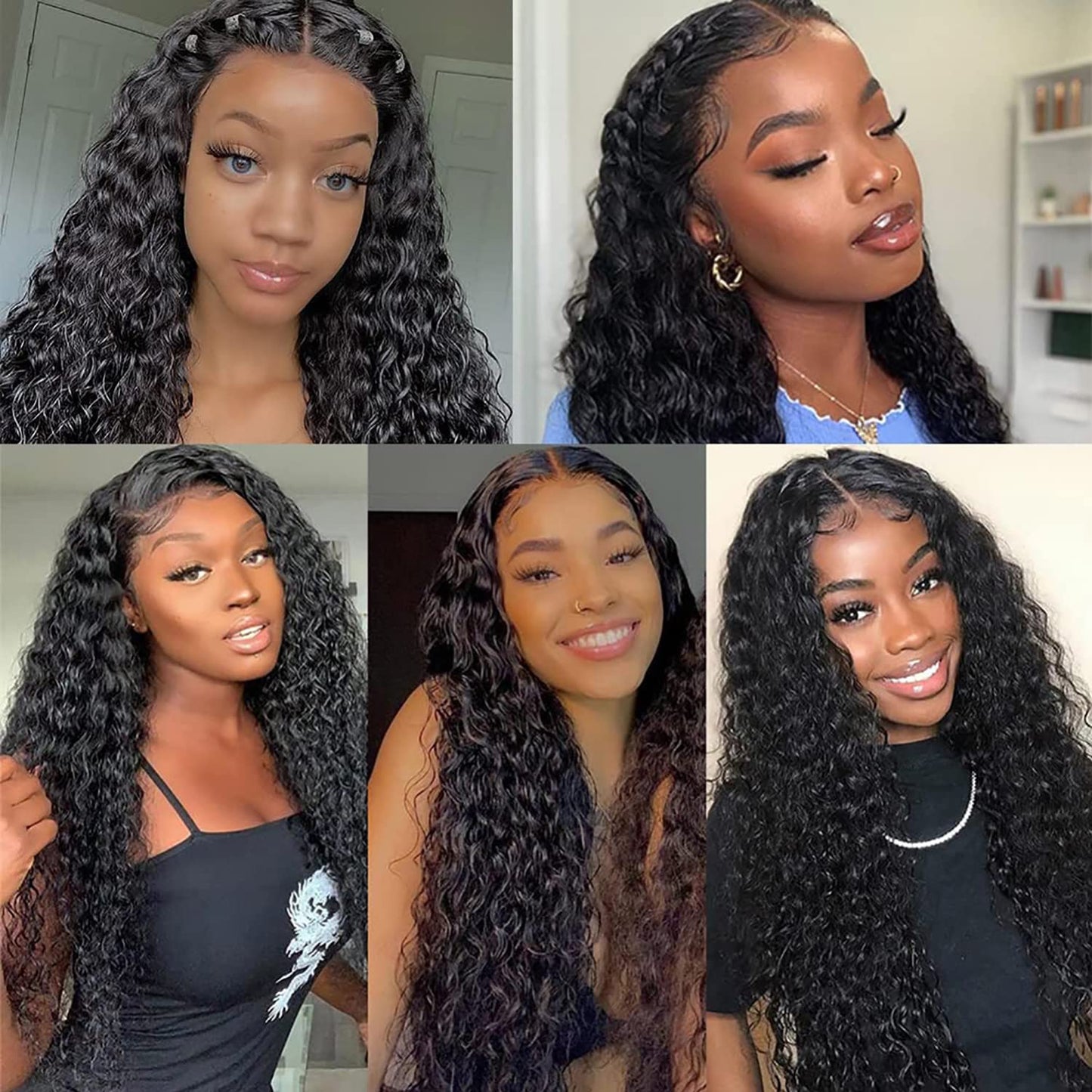 Water Wave 13x6 HD Transparent Lace Front Wigs Human Hair 180 Density Wet and Wavy Human Hair Wigs for Women Curly Lace Front Wig Human Hair Pre Plucked with Baby Hair Natural Color (18 Inch)
