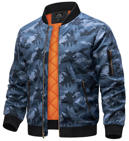 TACVASEN Men's Jackets-Bomber Jacket Fall Winter Warm Windbreaker Full Zip Casual Padded Coats