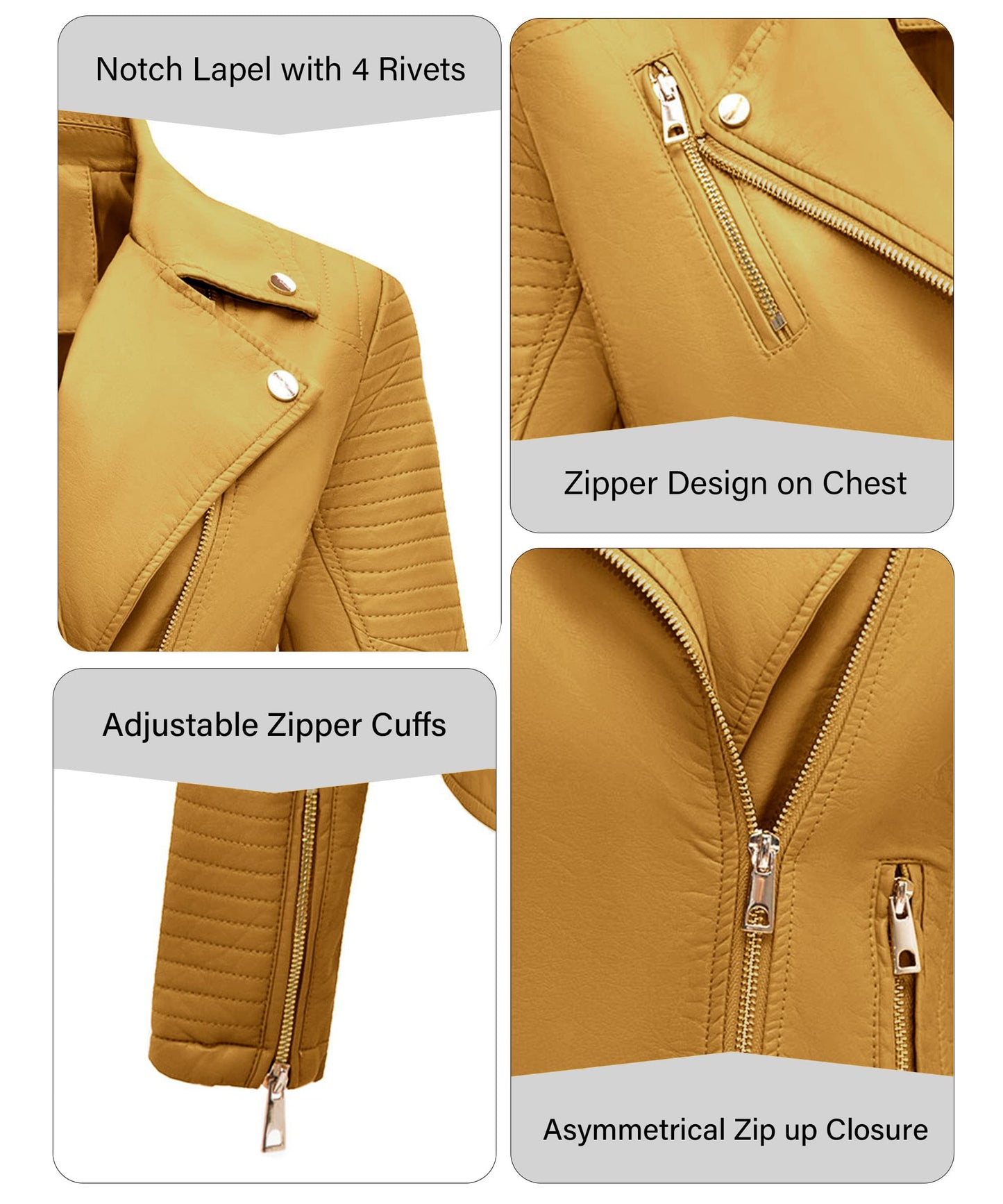 Bellivera Women's Faux Leather Casual Jacket 2025 Spring Trendy Motorcycle Outfits Lightweight Classic Coat