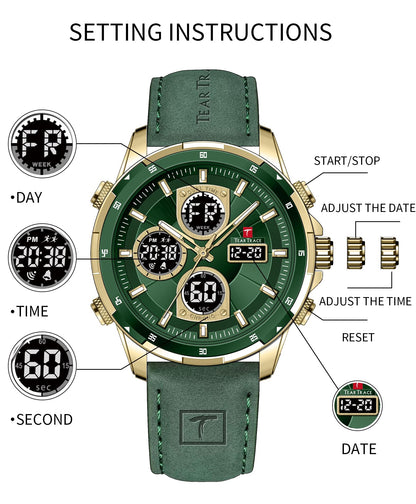 Watches for Men Analog Quartz Waterproof Sport Men’s Watch Tonneau Chronograph Luminous Fashionable Unique Casual Watch with Silicone Strap