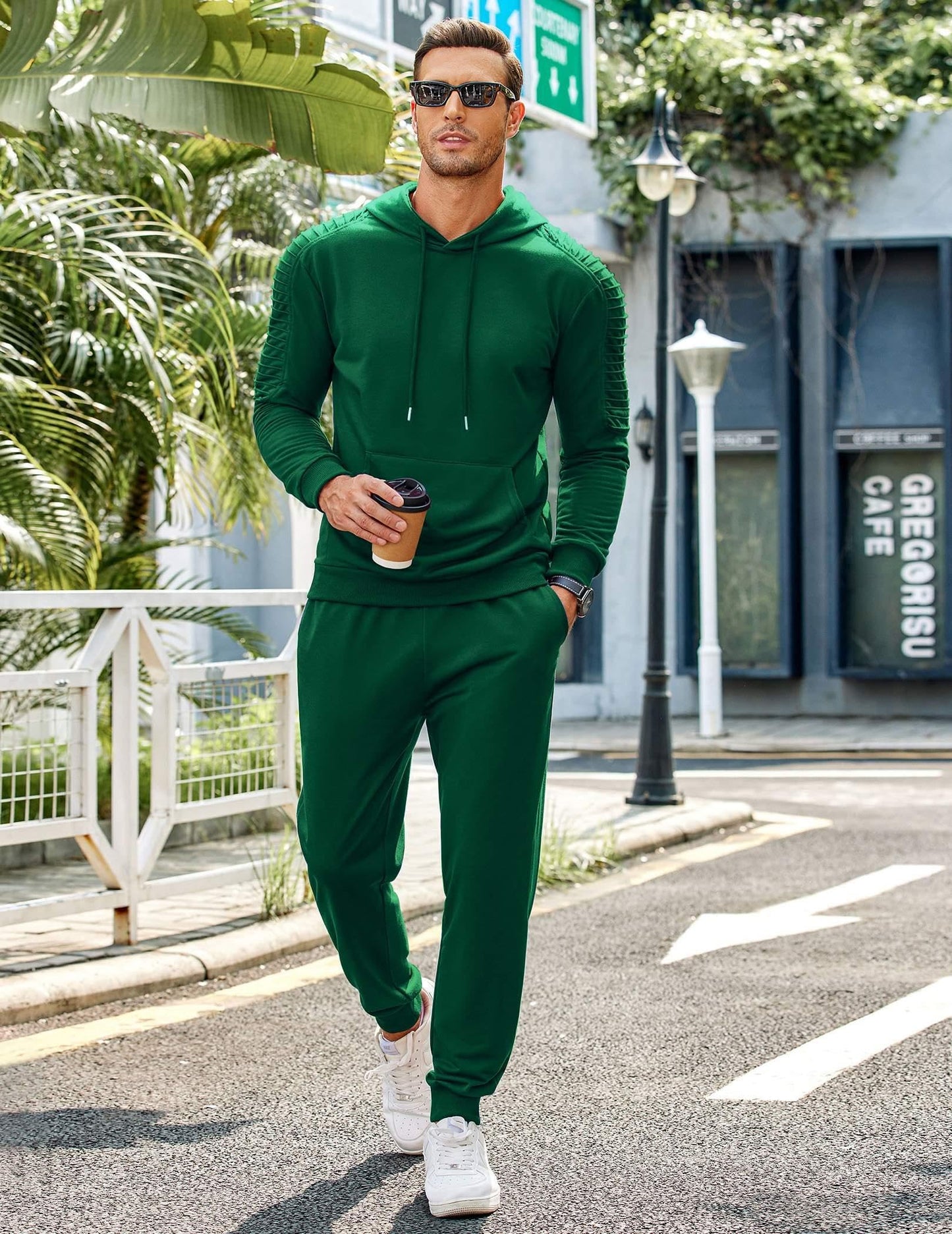 COOFANDY Men's Tracksuit 2 Piece Hoodie Sweatsuit Sets Casual Jogging Athletic Suits