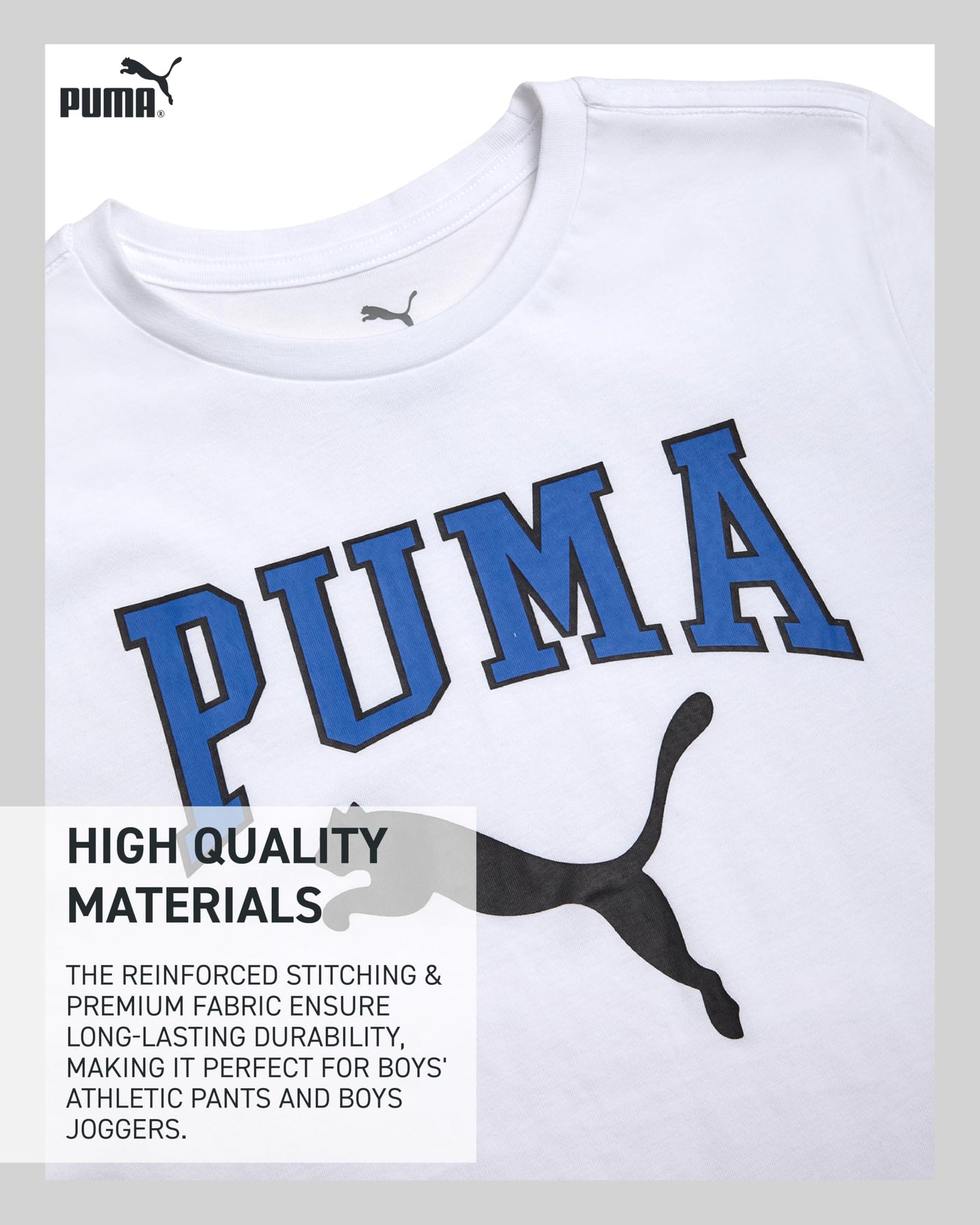 PUMA Boys Pants Set - 3 Piece Athletic T-Shirt, Zip Up Jacket, Jogger Pants - Boys Activewear Tricot Jogset (8-16)