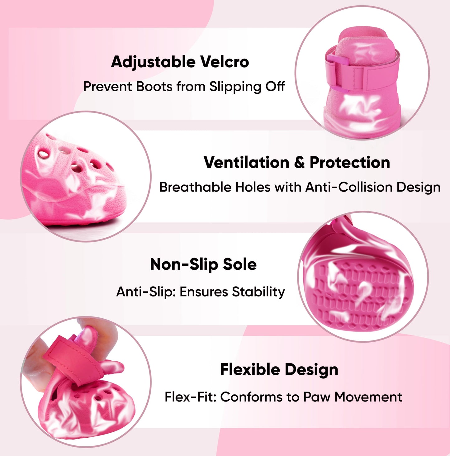 Dog Shoes: Non-Slip Waterproof Sandals for Hot Pavement, Breathable Perforated Boots, Large/Medium/Small Sizes, Ideal Paw Protector, Outdoor Clog Booties (Green Marble, Size 1)