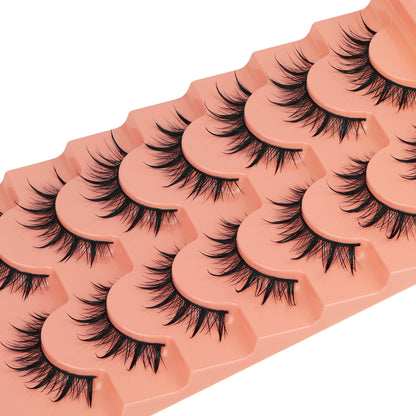 Mink Lashes Fluff False Eyelashes 20-22mm Dramatic Full Wispy Eye Lashes 8D Volume Curly Fake Eyelashes 7 Pairs Faux Mink Lashes Multipack by TOOCHUNAG